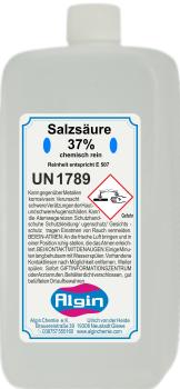 Salzsäure 37% chemisch rein 1Liter HDPE Flasche - Lebensmittelzusatz E 507